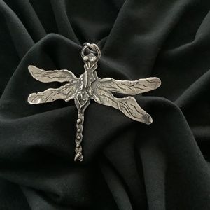 Silver Dragonfly Pendant Necklace